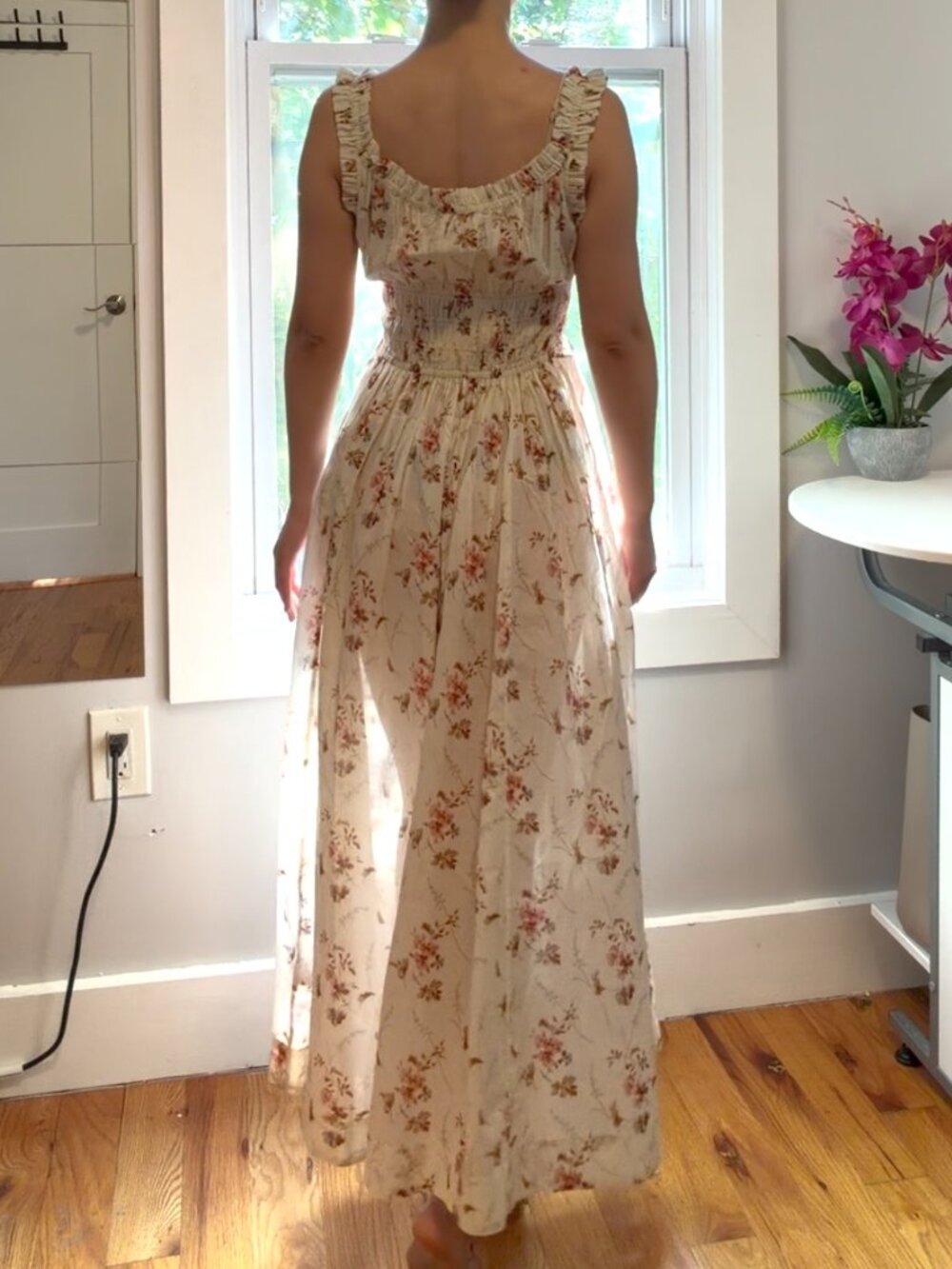 DÔEN Emmaretta Floral Print Shirred Voile Dress - Picture 5 of 11